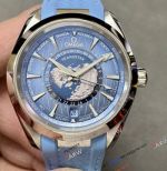 VS Factory Super Clone Omega Aqua Terra Worldtimer Summer Blue Watch 
